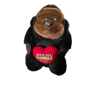 VTG 2001 Valentine’s Day Gorilla plush stuffed animal with heart 11"